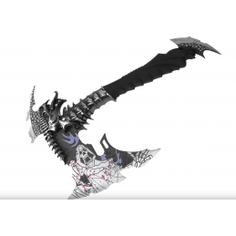 Decorative skull axe 31cm (stand included)